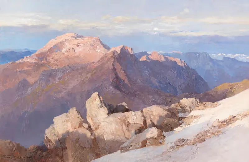 Hoher Göll vom Watzmann-Hocheck — Edward Theodore Compton