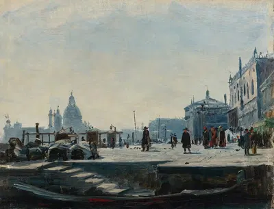 View Of The Riva Degli Schiavoni, Venice, Looking West Towards The Palazzo Ducale And The Punta Della Dogana by Ercole…