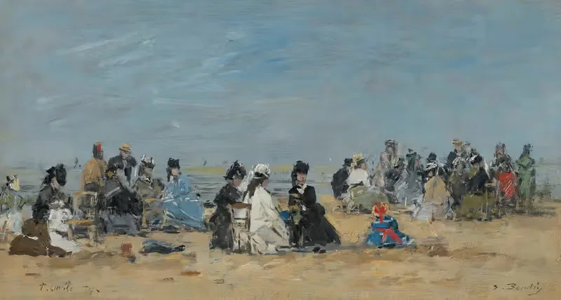 Трувиль, пляжная сцена by Южен Буден, 1874 — digital art print download