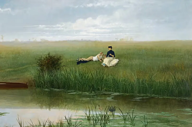 Отдых гребцов by Жорж Кроэгар, 1884 — digital art print download