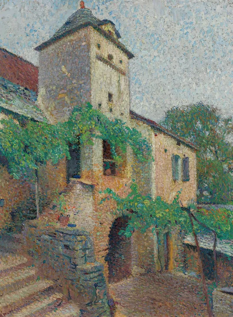 Vue D'une Ferme Avec Un Pigeonnier — Henri Martin