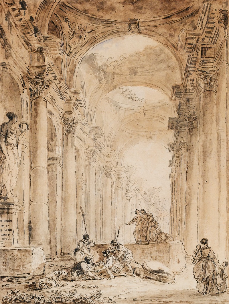 Архитектурная композиция с руинами by Юбер Робер, 1776 — digital art print download