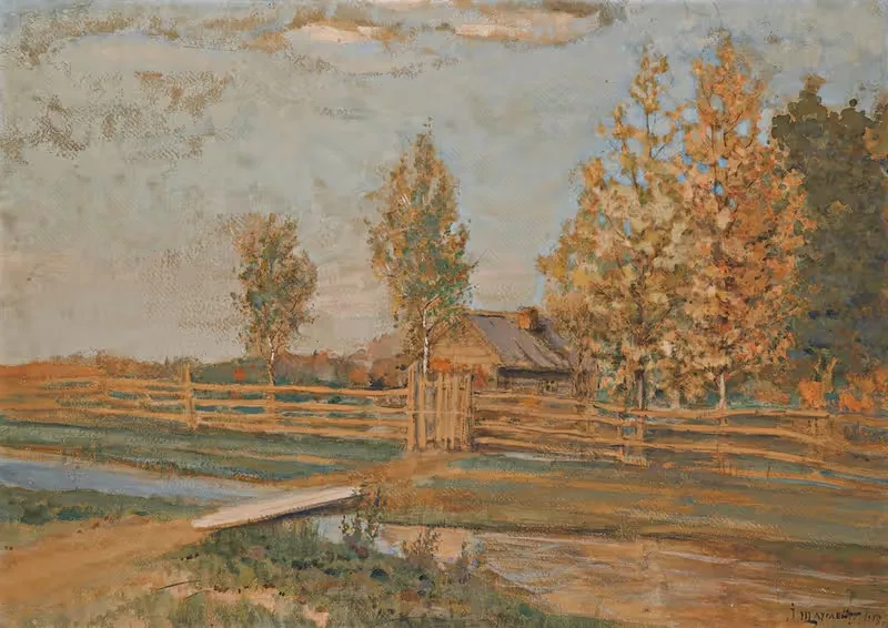 Осенний пейзаж by Иегошуа Моисеевич Шлуглейт, 1907 — digital art print download
