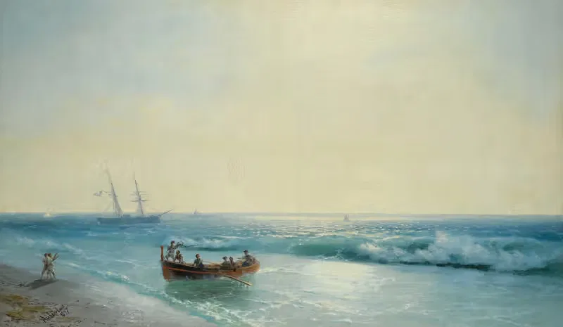 Sailors Coming Ashore by Ivan Konstantinovich Aivazovsky, 1897 — digital art print download