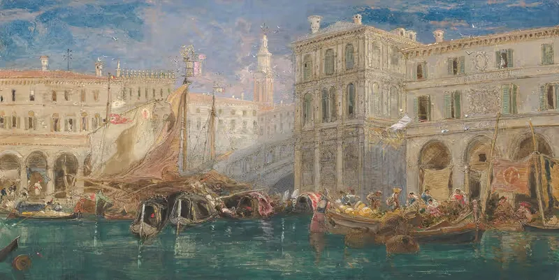 Апельсиновый рынок, Венеция by Джеймс Холланд, 1867 — digital art print download