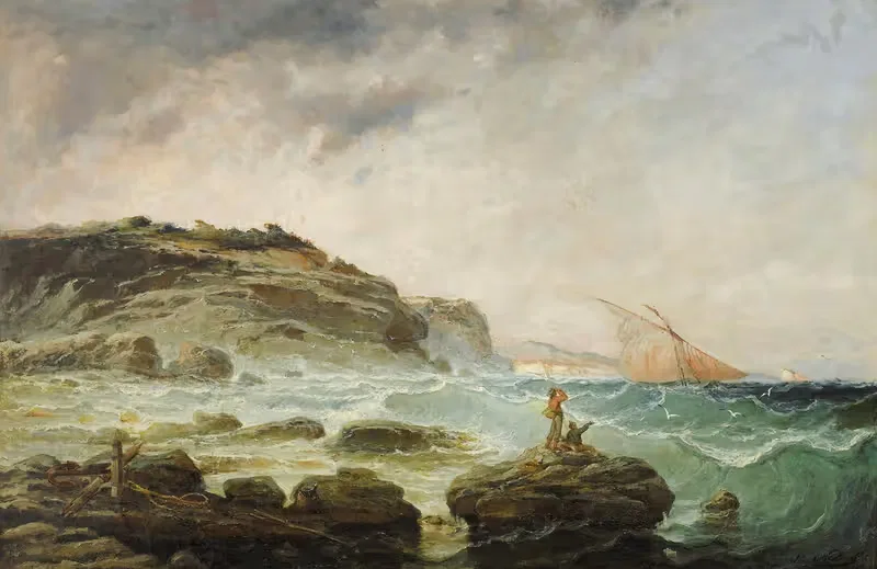 Бурное море у Марселя by Жан-Батист Олив, 1870 — digital art print download