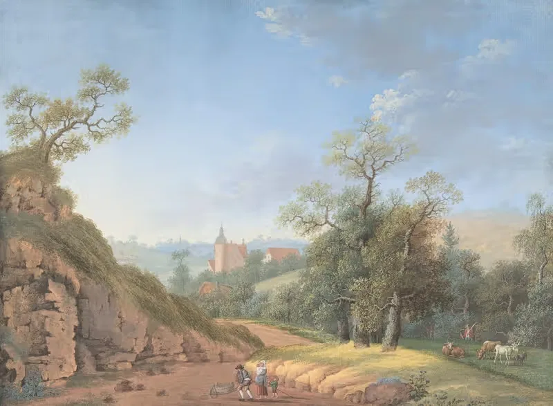 Peasant Family in a Landscape — Johann Friedrich Nagel
