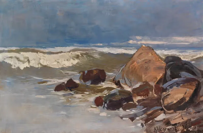 Strand bei Lohme mit Felsen — Karl Hagemeister