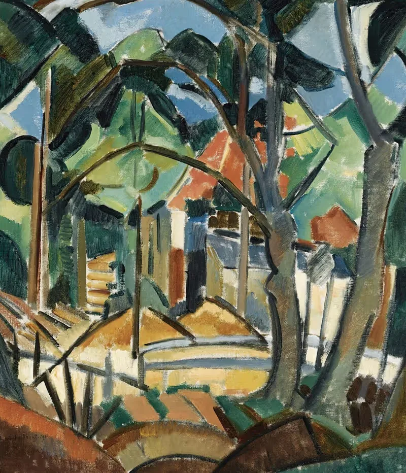 Huis Tussen Bomen by Lodewijk Schelfhout, 1913 — digital art print download