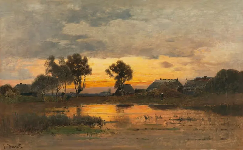 Сумерки у пруда by Луи Дузетт, 1870 — digital art print download