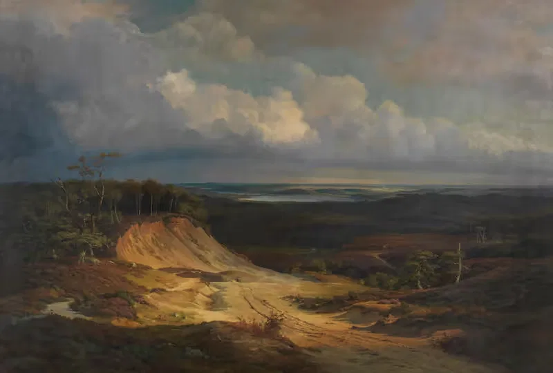 Пейзаж с вереском в Ютландии by Луи Гурлитт, 1841 — digital art print download