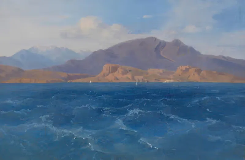 Blick auf den Parnass mit den Ruinen von Krissa — Ludwig Lange