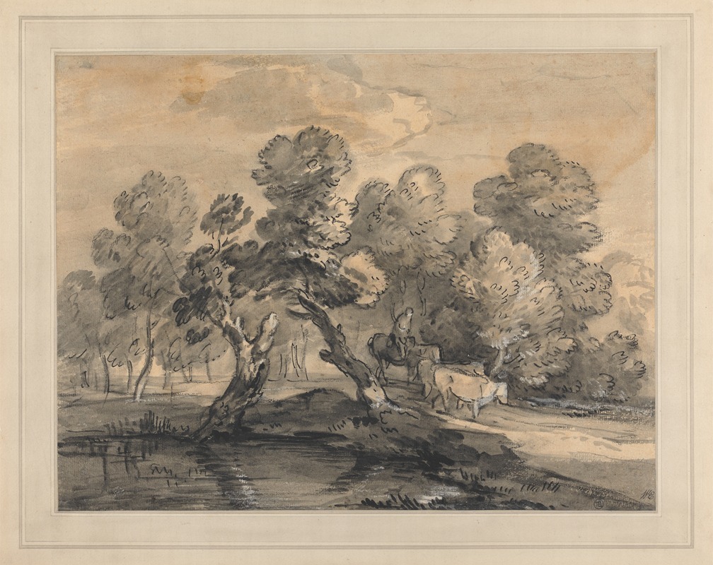 Wooded Landscape with Herdsman and Cows — Thomas Gainsborough