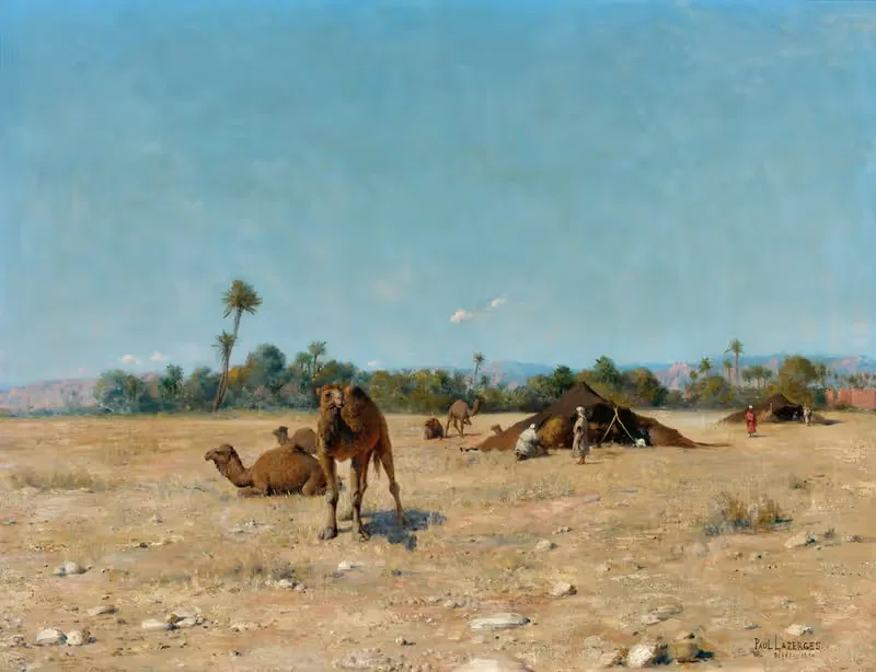 Bedouin Camp, Biskra by Jean Baptiste Paul Lazerges, 1890 — digital art print download