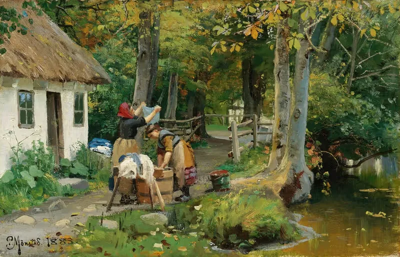 День стирки by Педер Мёрк Мёнстед, 1883 — digital art print download