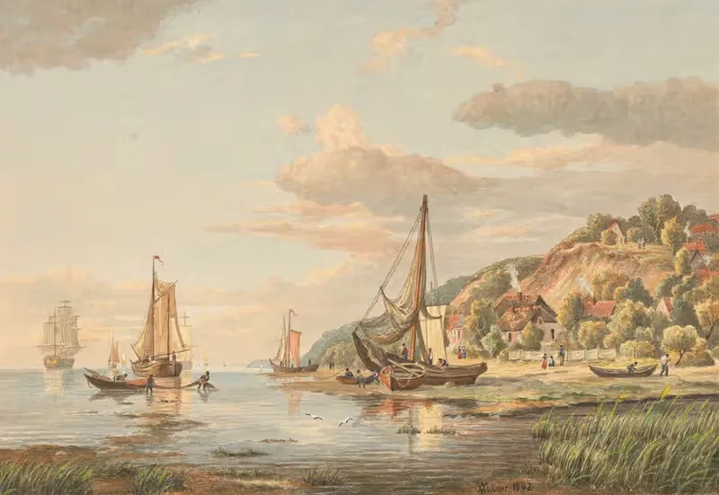 Эльба у Бланкенезе by Адольф Фридрих Фольмер, 1842 — digital art print download