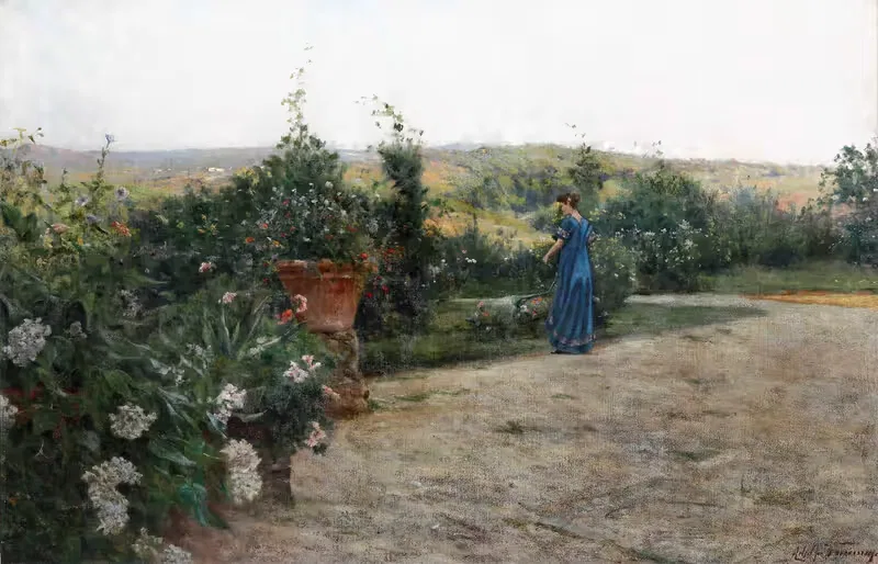 Pomeriggio in villa by Adolfo Tommasi — digital art print download