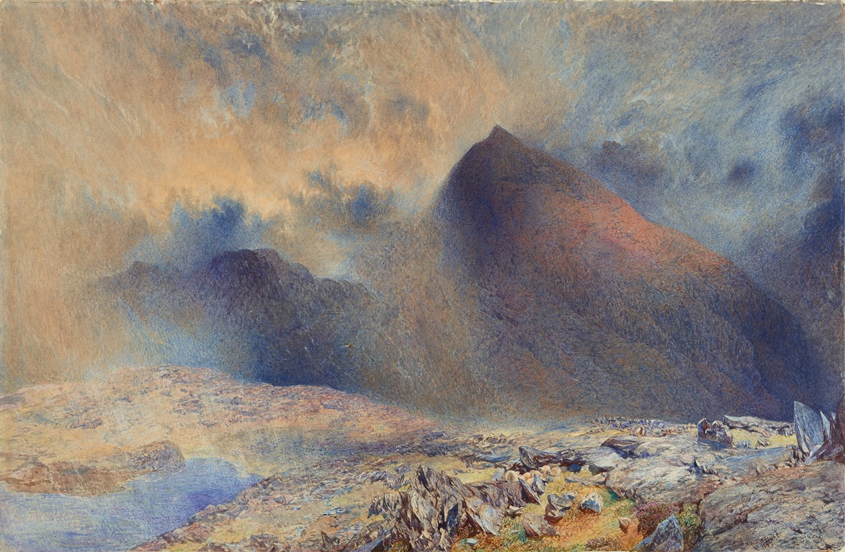 Гора Сноудон сквозь раз clearing clouds by Альфред Уильям Хант, 1857 — digital art print download