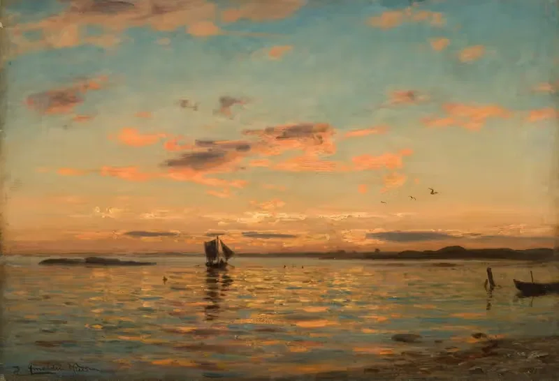 Aftenstemning, Kristianiafjorden — Amaldus Nielsen