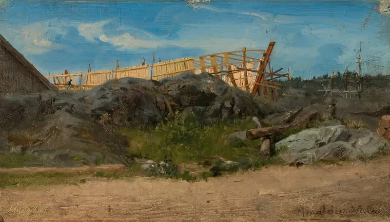 Судостроение, Лиллесанд by Амальдус Нильсен, 1858 — digital art print download