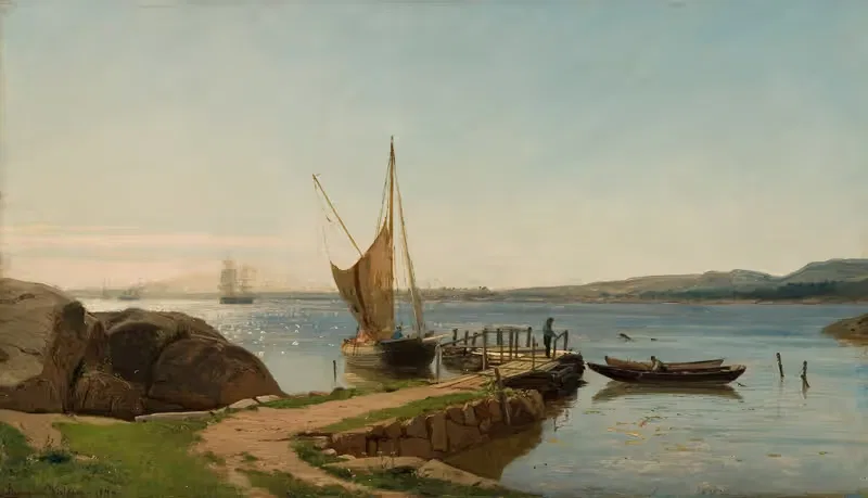 Hvalerbrygge by Amaldus Nielsen, 1874 — digital art print download