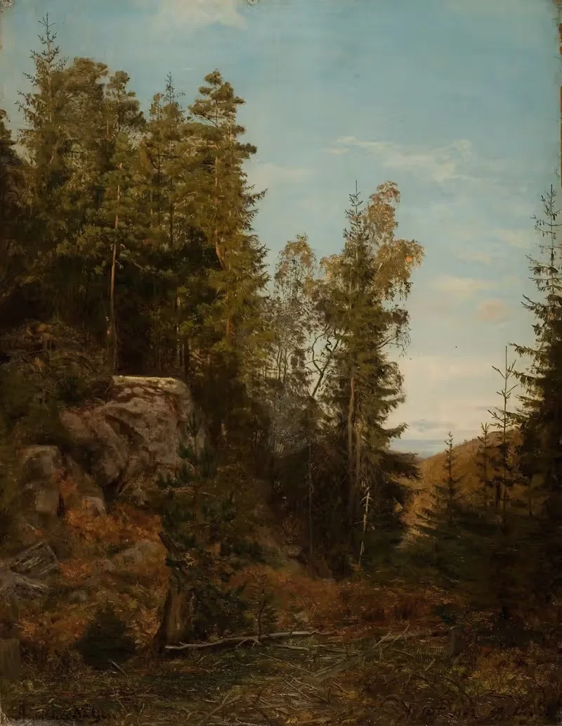 Лесной интерьер. Бьелланд, Мандал by Амальдус Нильсен, 1862 — digital art print download