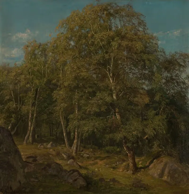 Лесной участок. Лесный фьорд, Мандал by Амальдус Нильсен, 1872 — digital art print download