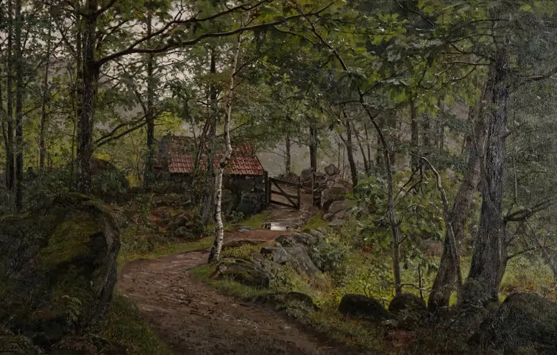 Под деревьями, Ховен у Мандала by Амальдус Нильсен, 1908 — digital art print download