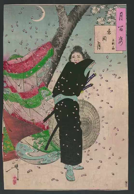 Луна на Шинобугаока by Цукиока Ёситоши, 1880 — digital art print download