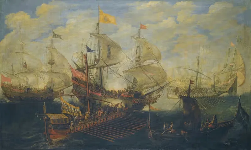 A Naval Battle Between Turks And Christians — Andries van Eertvelt