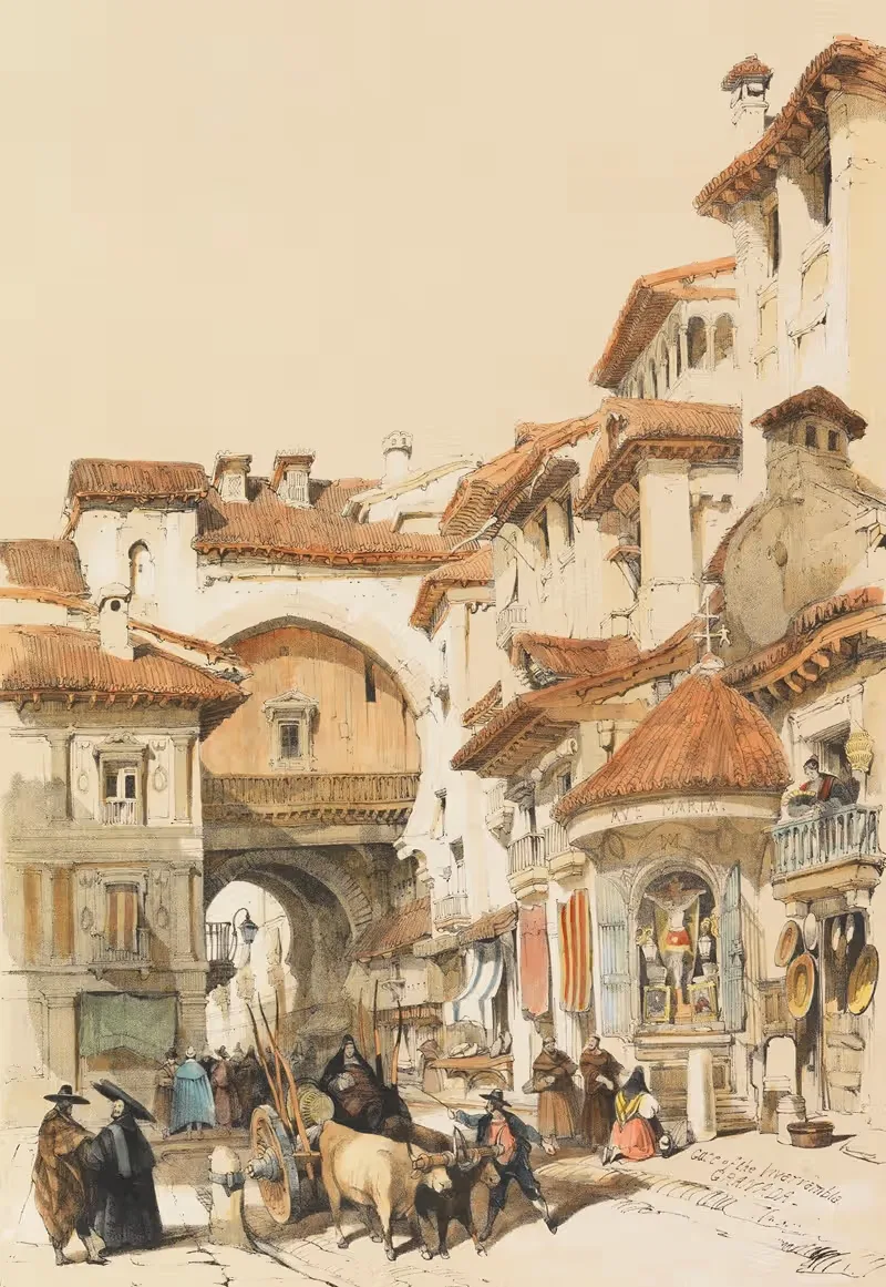 Эскизы в Испании by Дэвид Робертс, 1837 — digital art print download