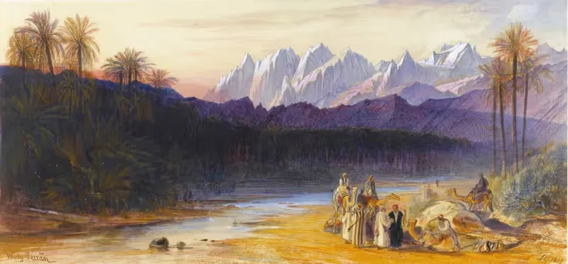 An Arab Encampment At Wady Feiran — Edward Lear