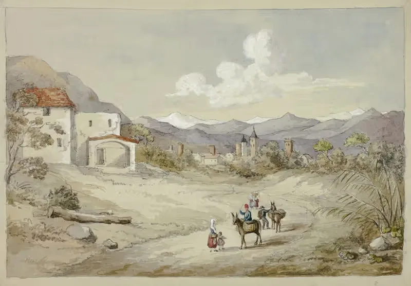 Альбенга на Корнишской (прибрежной) дороге by Элизабета Мюррей, 1841 — digital art print download