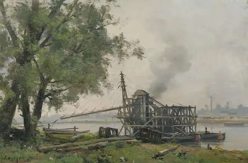 Сена в Руане by Эммануэль Лансье, 1881 — digital art print download
