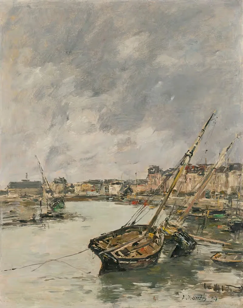 Трувиль, Порт, Низкий уровень воды by Южен Буден, 1894 — digital art print download