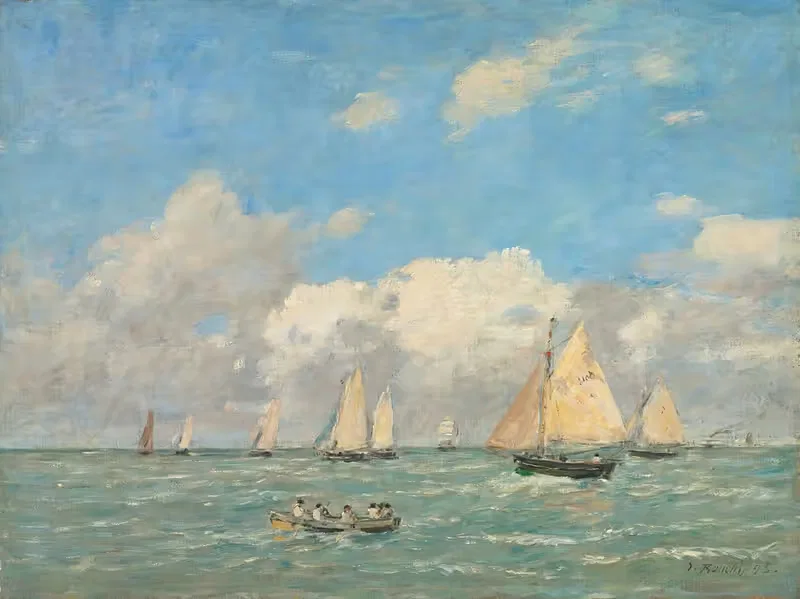 La Sortie Des Barques À Trouville — Eugène Boudin