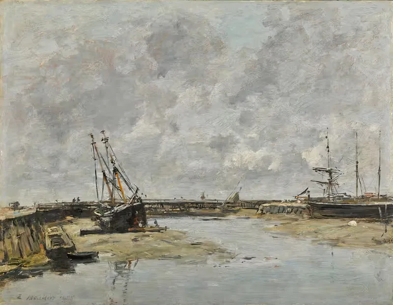 Трувиль, причалы, отлив by Южен Буден, 1885 — digital art print download