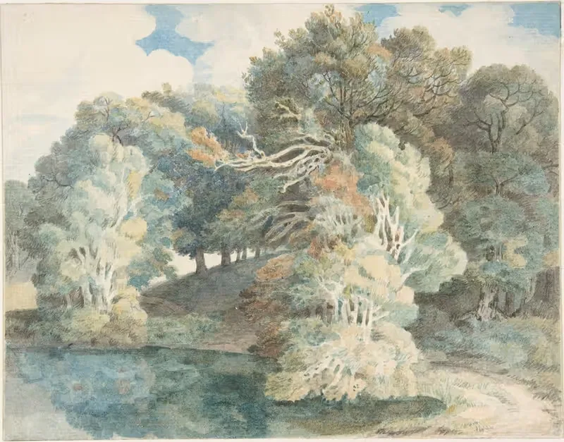 Trees by the Lake, Peamore Park, near Exeter, Devon — Francis Towne