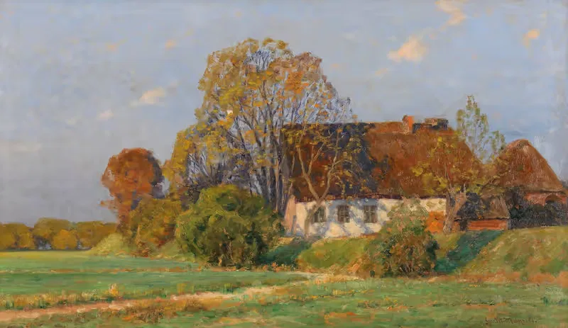 Фризское хозяйство 'Осенний вечер' by Георг Мейнзольт, 1900 — digital art print download