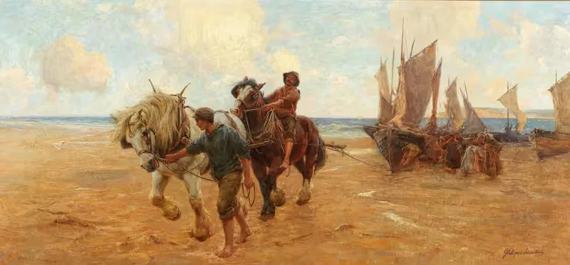 Когда лодки приходят by Джордж Хиллиард Суинстед — digital art print download