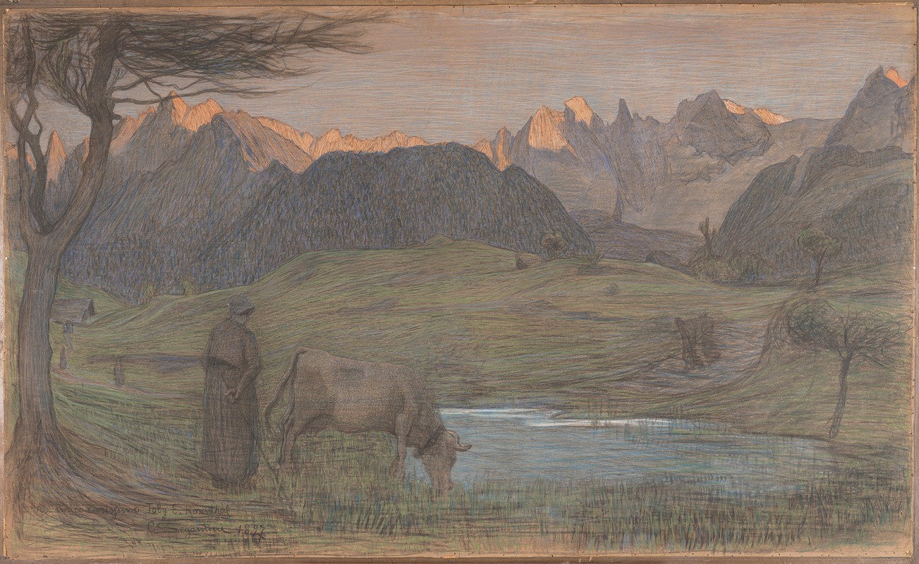 Study for 'La Vita' by Giovanni Segantini, 1897 — digital art print download