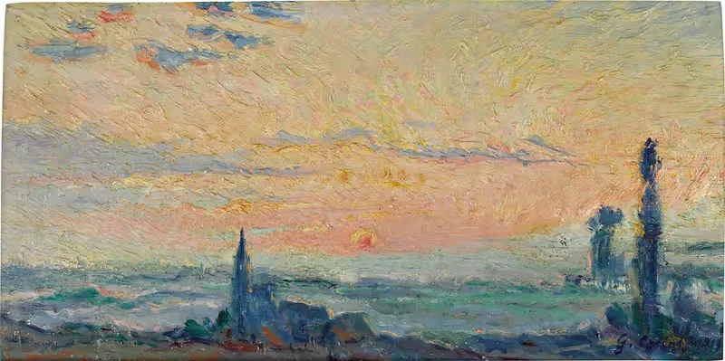 Etude de couchant sur la plaine — Gustave Cariot