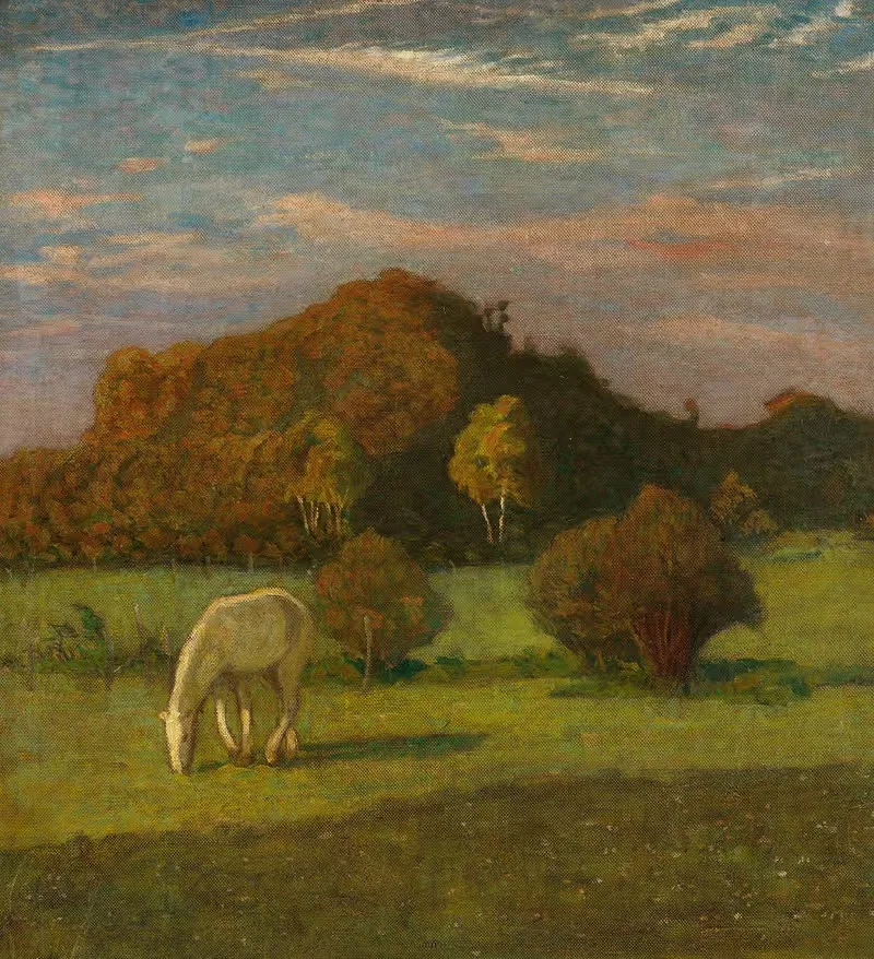 Лошадь перед деревьями на пастбище by Генрих Науэн, 1899 — digital art print download