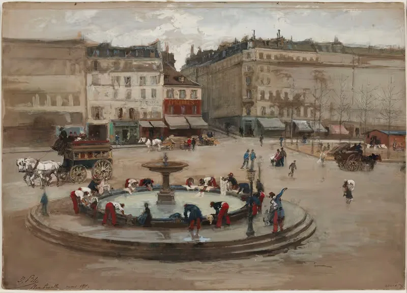La lessive, place Pigalle, mars 1871. — Isidore Pils