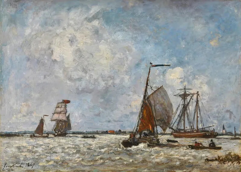 Эстуарий, Бельгия by Иоганн Бартольд Йонгкинд, 1867 — digital art print download
