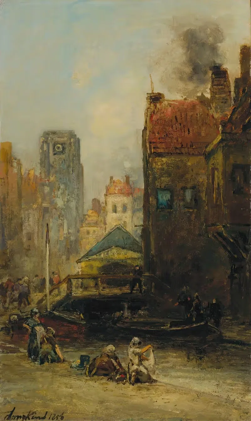 Хаагская Вере, Роттердам by Иоганн Бартольд Йонгкинд, 1856 — digital art print download
