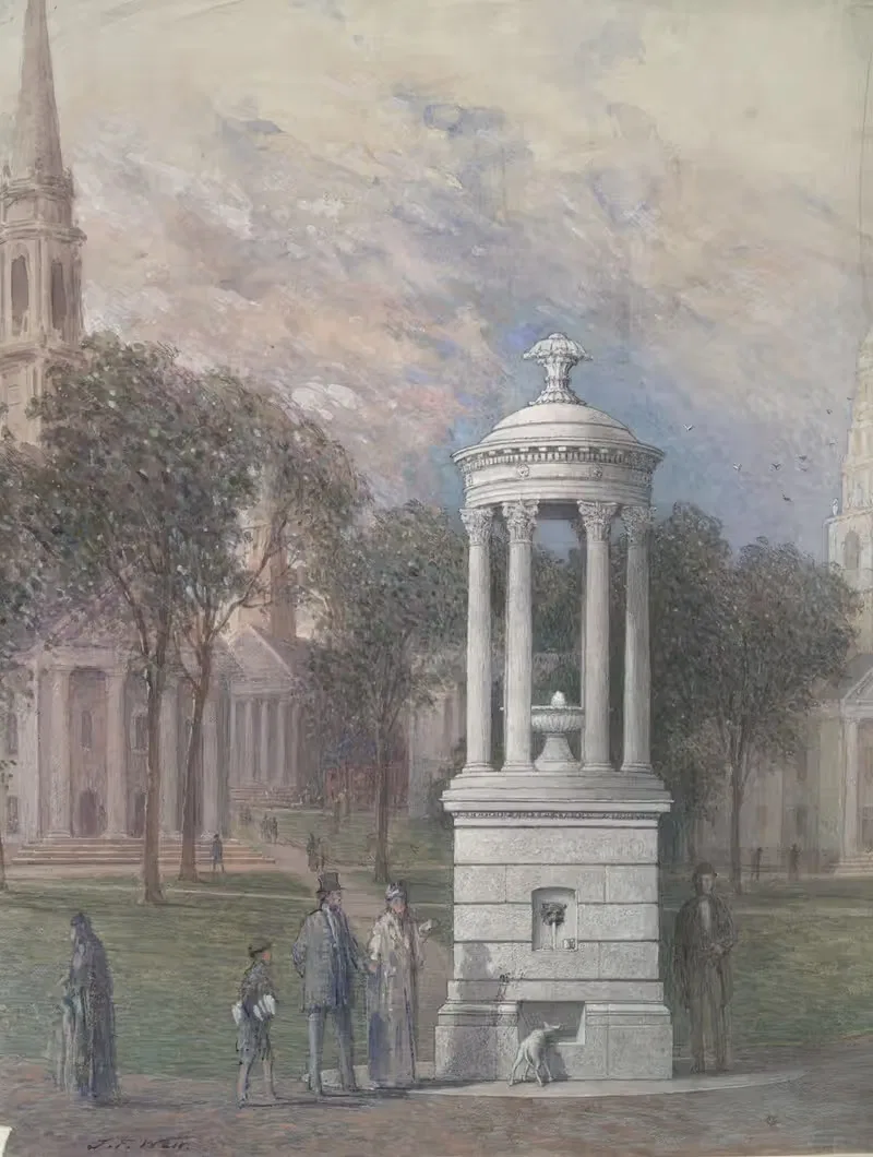 Bennett Fountain on New Haven Green — John Ferguson Weir