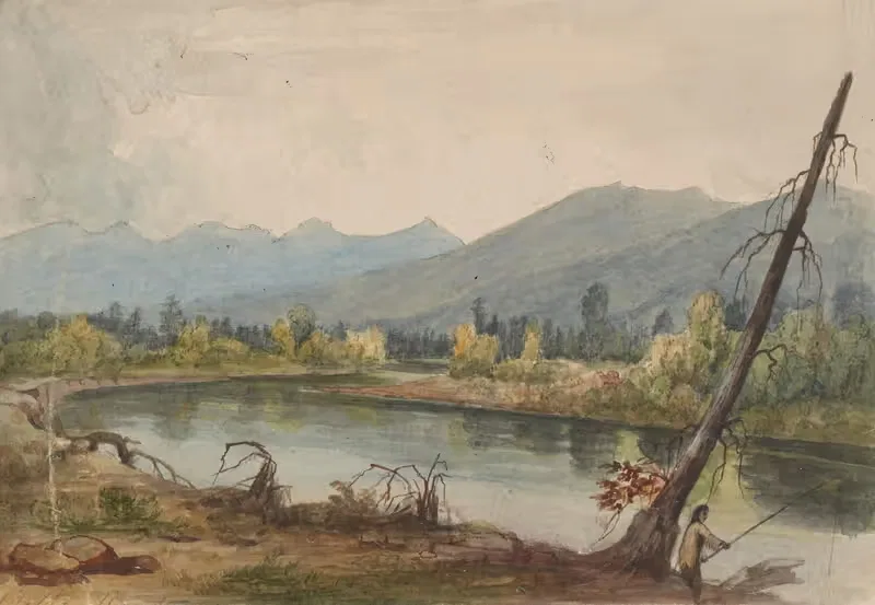 Река Биттеррут рядом с Форт Оуэн by Джон Микс Стэнли, 1854 — digital art print download