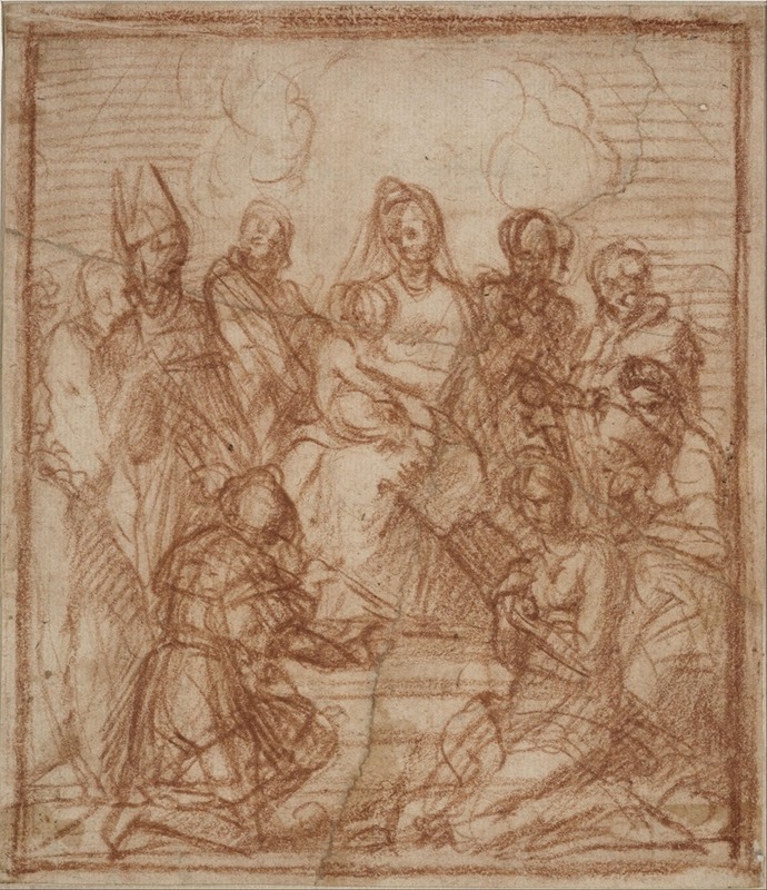 Enthroned Madonna with Child and eight saints — Andrea del Sarto