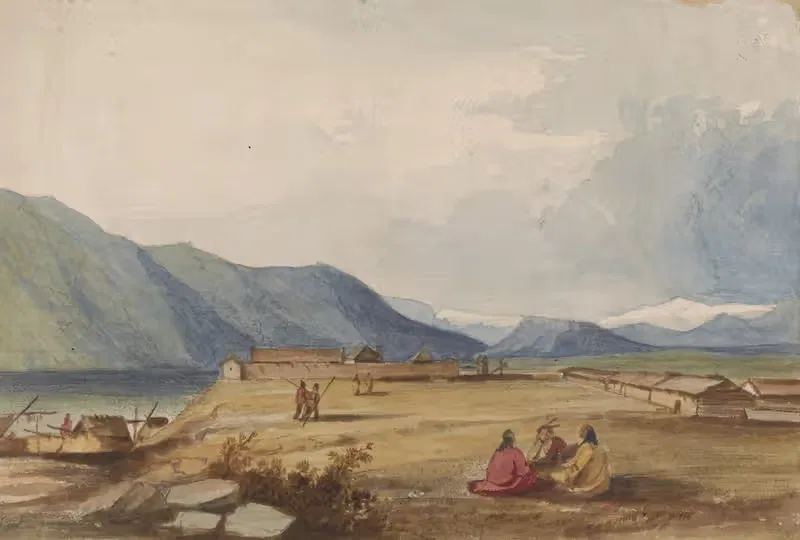 Fort Okinakane by John Mix Stanley, 1854 — digital art print download